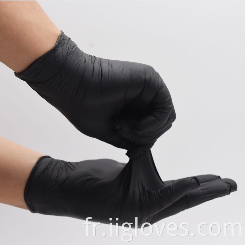 Black Powder Free Free jetable jetable Nitrile Vinyle Synthetic Rubber Latex Nitrile Gants de travail